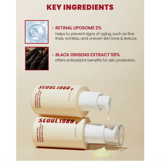 KSECRET Seoul 1988 SERUM: Retinal Liposome 2% + Black Ginseng 30mL - Kbeauty Canada
