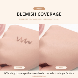Black Rouge Thin Layer Velour Cushion (Buy One Get One Free) - Kbeauty Canada