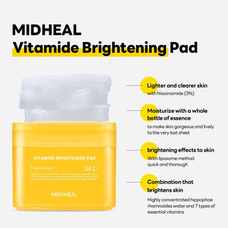 MEDIHEAL Vitamide Brightening Pad 180ml (100 Pads) - Kbeauty Canada