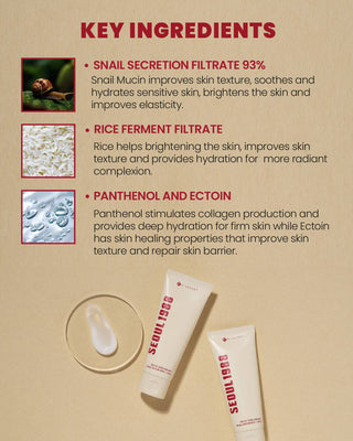 KSECRET Seoul 1988 CREAM: Snail Mucin 93% + Rice 100mL - Kbeauty Canada