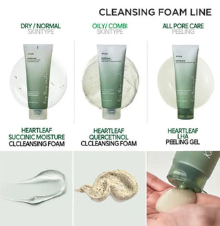 ANUA Heartleaf Succinic Moisture Cleansing Foam in a 150mL tube, showcasing the gentle, foaming facial cleanser for healthy skin.