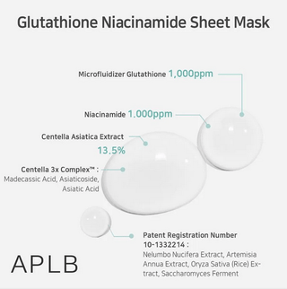 APLB Glutathione Niacinamide Sheet Mask 25mL - Kbeauty Canada