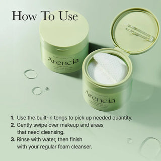 Arencia Pore Melt Cleansing Oil Pad, 50-count, soft textured pads for gentle facial cleansing and pore purification.