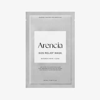 Arencia SOS Relief Face Mask 20ml in a sleek tube, designed to soothe and hydrate sensitive skin.