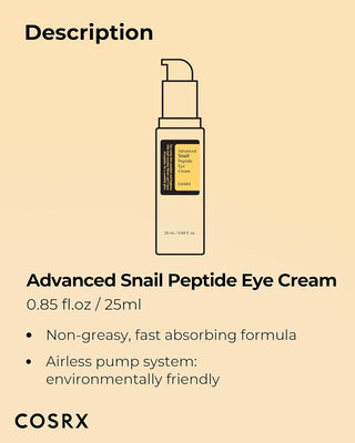 COSRX Advanced Snail Peptide Eye Cream, 25ml - Kbeauty Canada