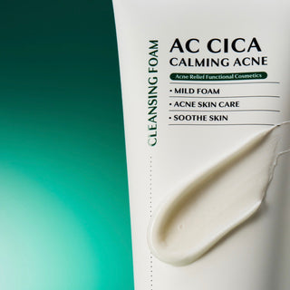 Deoproce AC Cica Calming Acne Cleansing Foam 150ml, foaming cleanser with soothing ingredients for acne-prone skin.