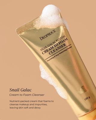 DEOPROCE Snail Galac Revital Cream to Foam Cleanser 100g - Kbeauty Canada