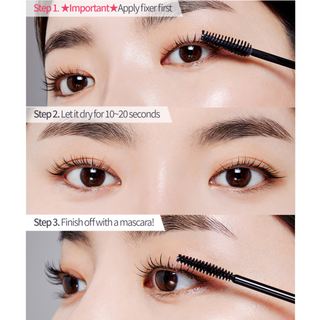 Etude Dr. Mascara Fixer for Super Long Lash 6g, clear mascara fixer wand for lengthening and holding eyelashes.