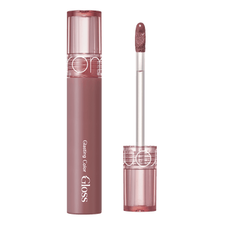 rom&nd Glasting Colour Gloss in Dim Mauve, a shiny lip gloss with a smooth, glossy finish and subtle mauve tone.