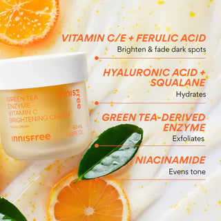 INNISFREE Vita C Green Tea Enzyme Brightening Cream 50mL - Kbeauty Canada