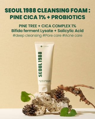 KSECRET Seoul 1988 Cleansing Foam: Pine Cica 1% + Probiotics 150mL - Kbeauty Canada