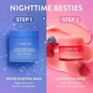 Laneige Water Sleeping Mask EX sample in 15ml jar, a hydrating moisturizer with a smooth, creamy texture for overnight skin nourishment