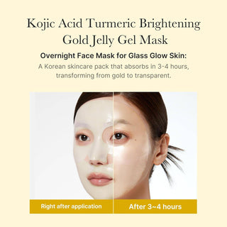 Medicube Kojic Acid Turmeric Brightening Gel Mask in a sleek face sheet mask packaging, designed for skin brightening and radiance.