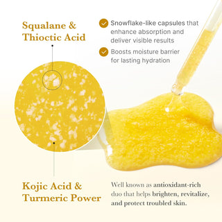 Medicube Kojic Acid Turmeric Niacinamide Serum 30mL bottle with dropper for brightening and skin tone improvement.