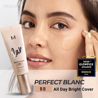 MISSHA M Perfect Blanc BB Cream in shade Beige No.22, showing the creamy beige formula in the tube with product branding.