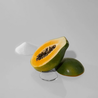 Mediheal Phyto-Enzyme Peeling Pad poster featuring images of the toner pads with papaya extract for gentle exfoliation and skin renewal