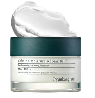 Pyunkang Yul Calming Moisture Repair Balm with a swatch of cream on top