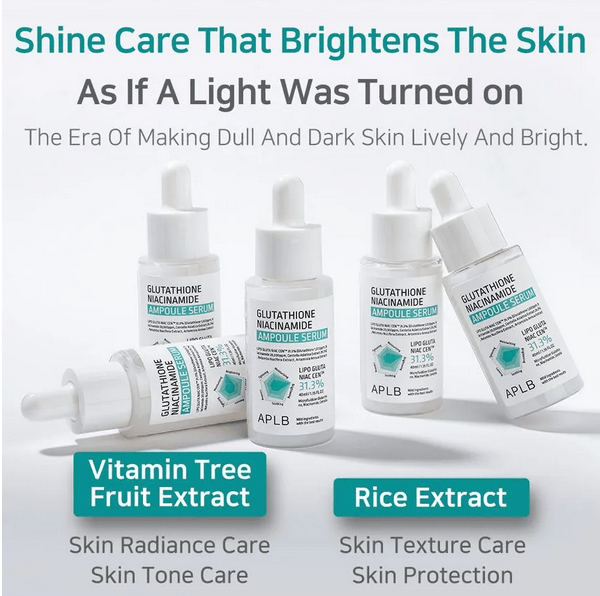 APLB Glutathione Niacinamide Ampoule Serum 40mL KBeauty USA APLB Glutathione Niacinamide Ampoule Serum 40mL KBeauty USA
