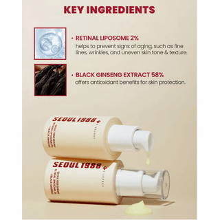 KSECRET Seoul 1988 SERUM: Retinal Liposome 2% + Black Ginseng 30mL - Kbeauty Canada