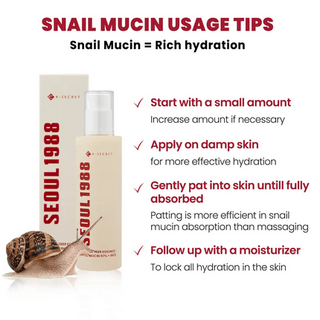 KSECRET Seoul 1988 ESSENCE: Snail Mucin 97% + Rice 100mL - Kbeauty Canada