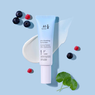 Seul Kare Ultra Soothing Sunscreen SPF 50+ tube with SPF 50+ label and product details on the packaging