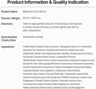 TORRIDEN Balanceful Cica Serum 50mL - Kbeauty Canada