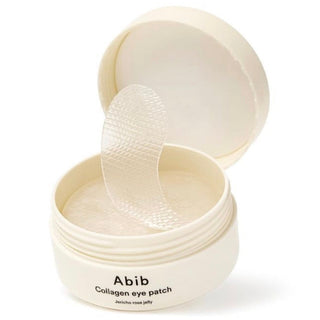 Abib Collagen Eye Patch Jericho Rose Jelly in a jar, featuring jelly texture and rose ingredients for nourishing eye care.