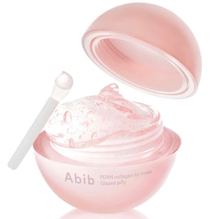 Abib PDRN Collagen Lip Mask in glazed jelly texture, moisturizing lip treatment with collagen and PDRN for smooth, hydrated lips