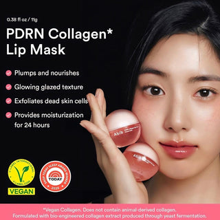 Abib PDRN Collagen Lip Mask in glazed jelly texture, moisturizing lip treatment with collagen and PDRN for soft, smooth lips