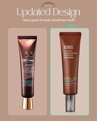ACWELL Licorice pH Balancing Intensive Eye Cream in a jar, designed to soothe and hydrate the delicate skin around the eyes.