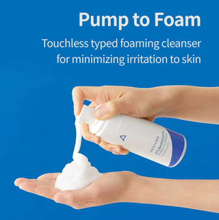 Aestura Atobarrier 365 Bubble Cleanser in a 150mL bottle, showing the foaming cleanser with a white and blue label.