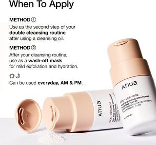 ANUA Rice Enzyme Brightening Cleansing Powder in 40g jar, natural exfoliating and brightening facial cleansing powder.