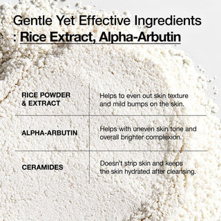 ANUA Rice Enzyme Brightening Cleansing Powder in a 40g jar, showcasing the powder texture and brightening skincare benefits.