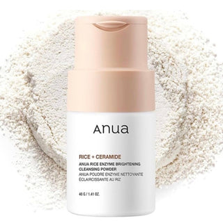 ANUA Rice Enzyme Brightening Cleansing Powder in a 40g jar, showcasing the light-colored powder for gentle skin brightening.