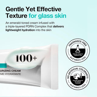 Anua PDRN Hyaluronic Acid 100 Moisture Cream in a 60mL jar, featuring a smooth, hydrating cream with PDRN and hyaluronic acid.