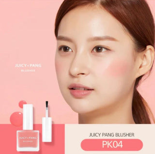 APIEU Juicy Pang Water Blusher in 9g, a makeup product featuring a lightweight, vibrant pink blush with a glossy finish.