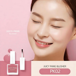 APIEU Juicy Pang Water Blusher in 9g, a makeup product featuring a vibrant, dewy pink blush in a compact container.