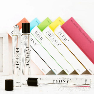 APIEU My Handy Roll-On Perfume 9.5mL with 7 scents, compact bottle, and easy-to-use design for on-the-go fragrance.