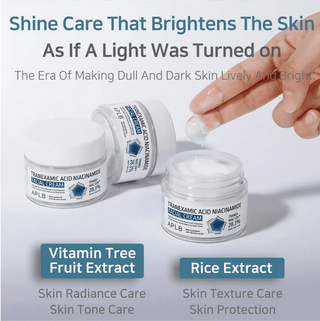 APLB Tranexamic Acid Niacinamide Facial Cream in 55mL jar, moisturizing skincare with brightening and skin tone evening ingredients.