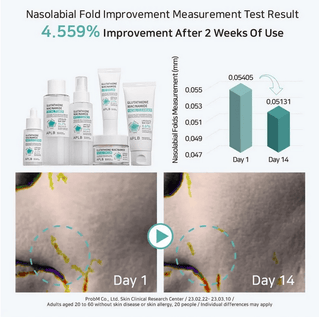 APLB Glutathione Niacinamide Ampoule Serum in 40mL bottle, featuring clear glass container with serum inside, skincare product for brightening