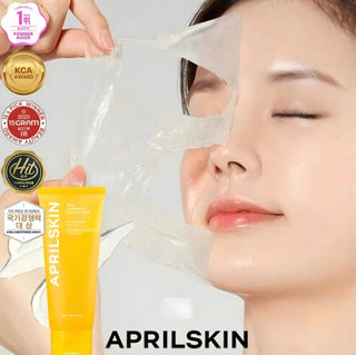 April Skin Calendula peel-off face mask in a 100g jar, designed for soothing and revitalizing skin with natural calendula extract.