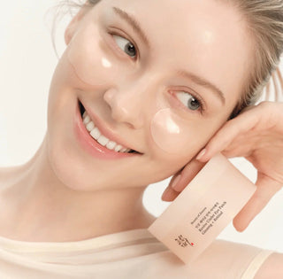 Beauty of Joseon Revive Under Eye Patch with ginseng, showing a close-up of the eye patches on a white background.