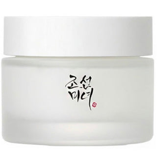 Beauty of Joseon Dynasty Cream moisturizer jar with elegant packaging and cream visible inside, showcasing a traditional Korean skincare product