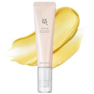Beauty of Joseon Revive Eye Serum with ginseng and retinal, shown in a sleek serum bottle for revitalizing eye skin.