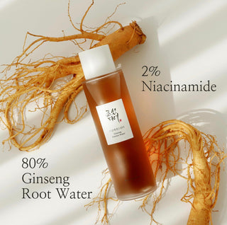 Beauty of Joseon Ginseng Essence Water toner bottle with clear labeling, highlighting Korean ginseng for hydration and radiance.