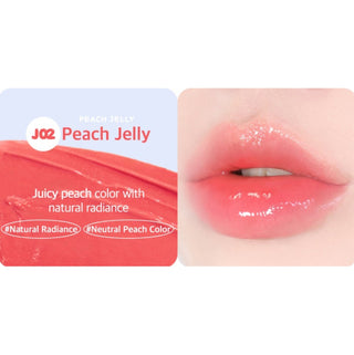 Black Rouge Ripplesh Jelly Lip Balm in black container with textured design, showing glossy finish and smooth application surface.