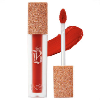 Black Rouge Air Fit Velvet Tint 7 lip tint in shade Sunset Crown, showing a sleek black tube with the product name.