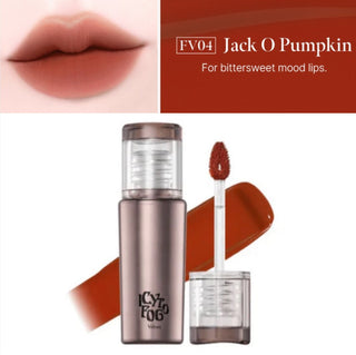 Black Rouge Icy to Fog Velvet Lip Tint in pink, showcasing the sleek tube and vibrant color of the lip tint.