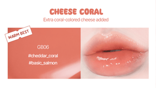 Black Rouge Glow Bokki Lip Tint in Pepper Red showing vibrant red color on smooth lips.