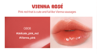 Black Rouge Glow Bokki Lip Tint in Pepper Red, featuring a sleek black tube and vibrant red shade for natural, glossy lips.
